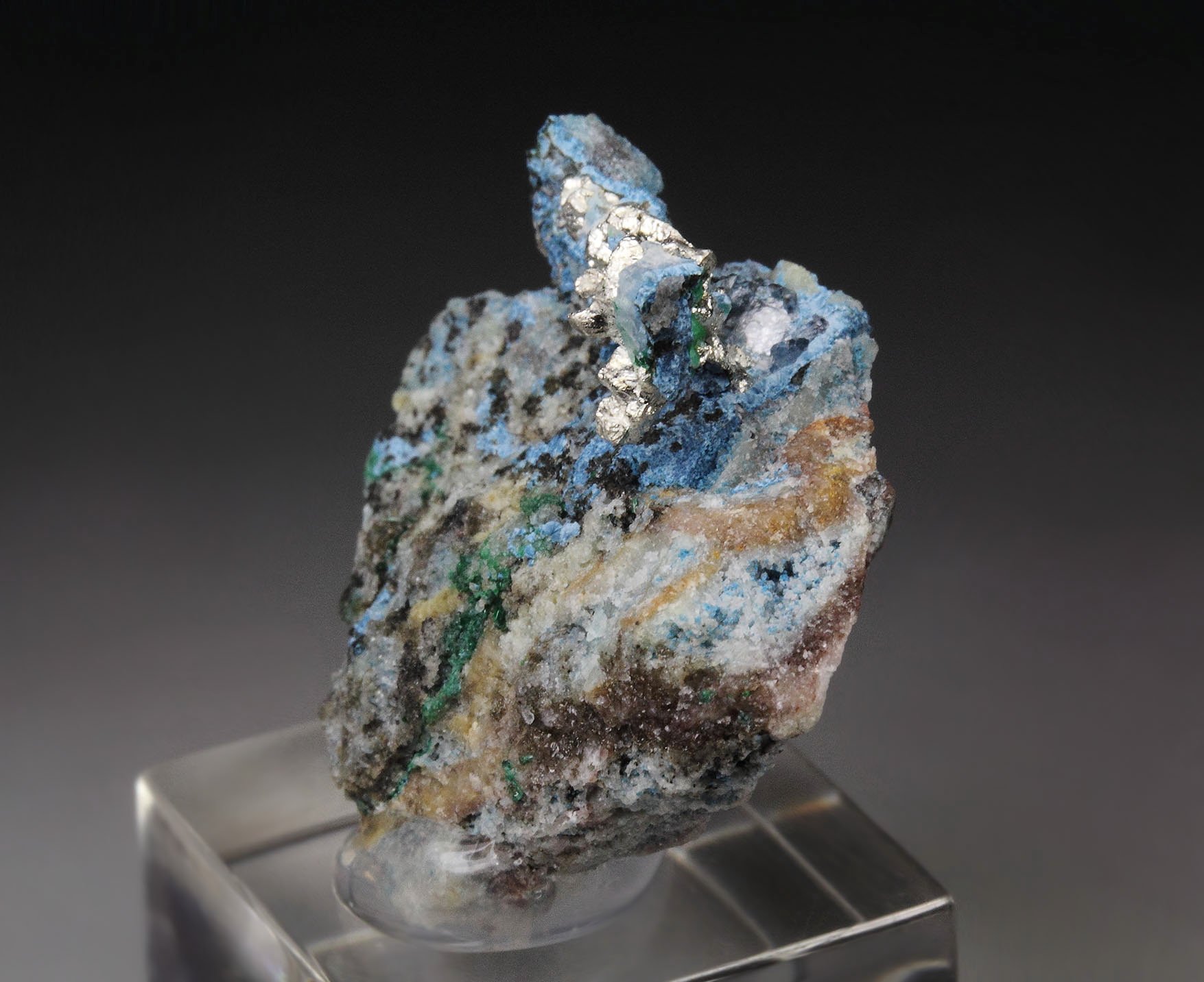 SILVER, PLANCHEITE, DIOPTASE