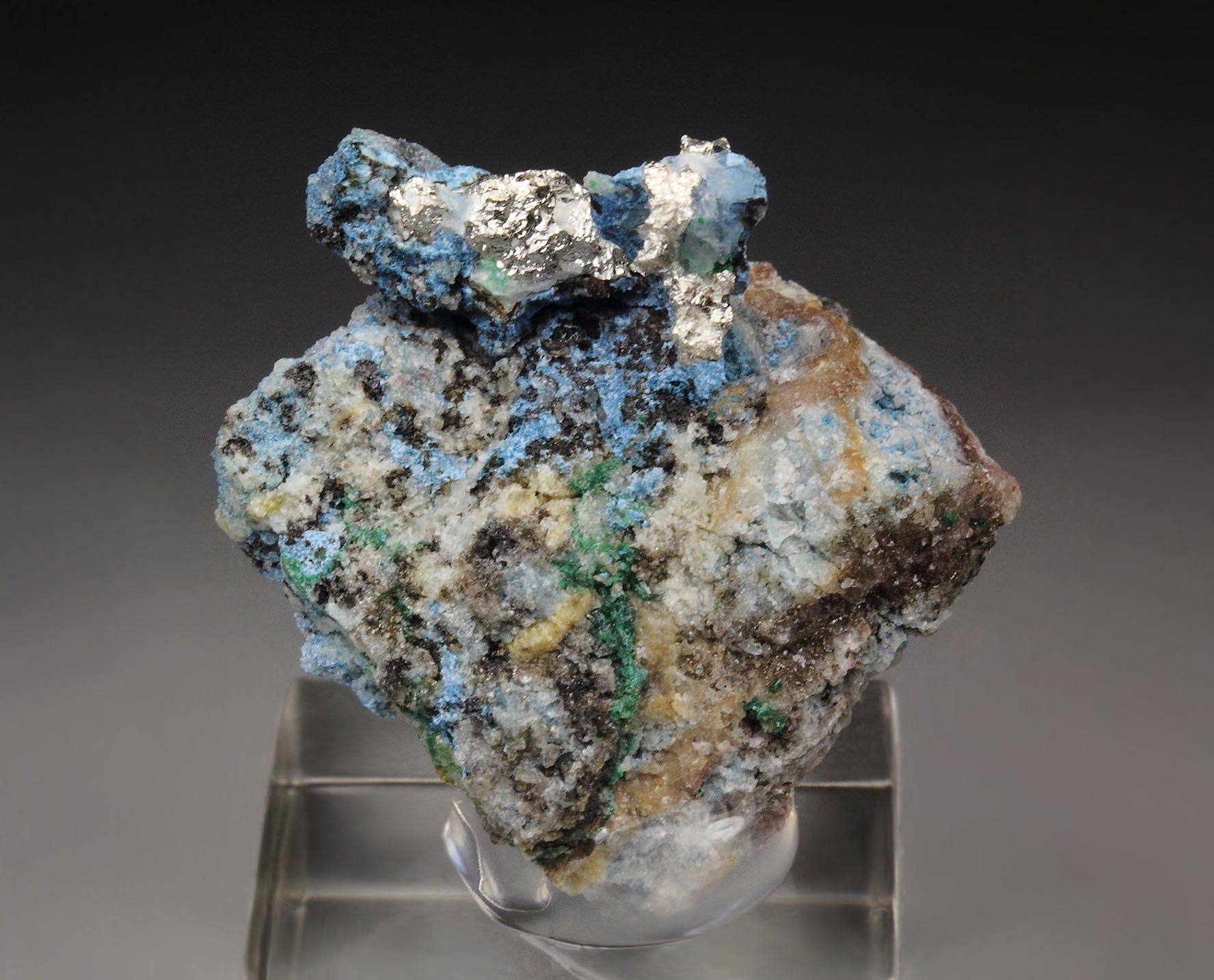 SILVER, PLANCHEITE, DIOPTASE