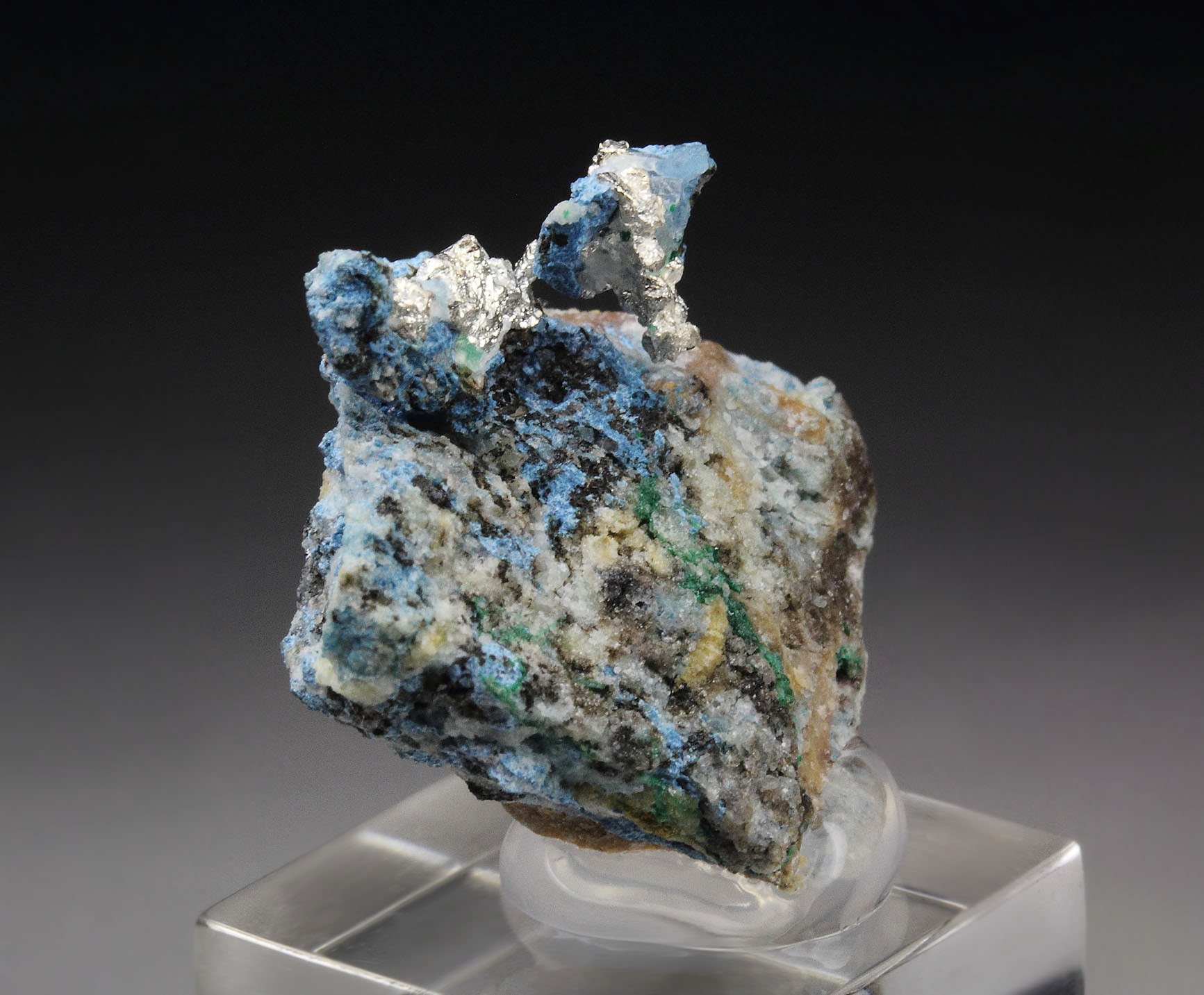 SILVER, PLANCHEITE, DIOPTASE