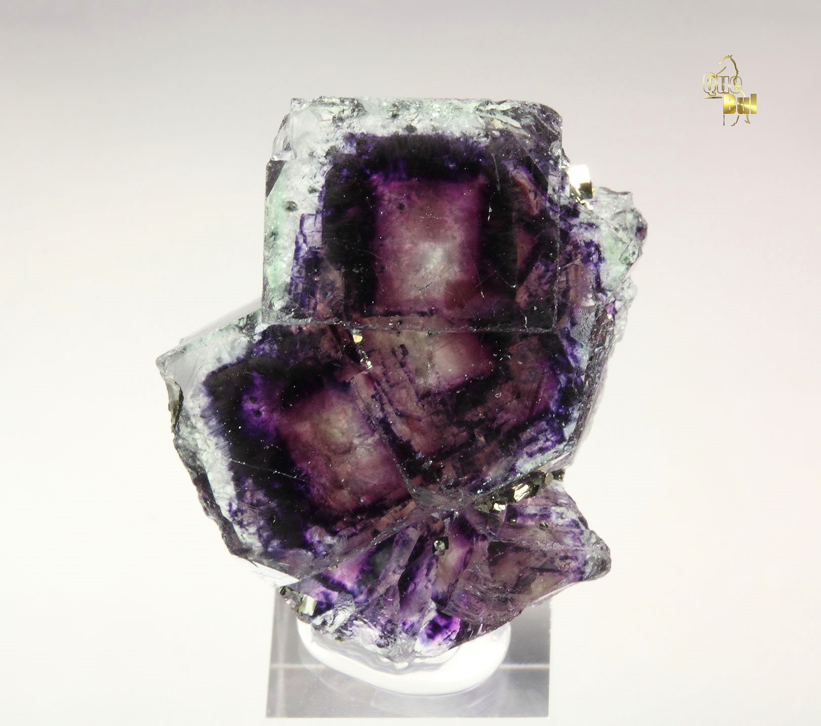 FLUORITE with PHANTOMS, PYRITE