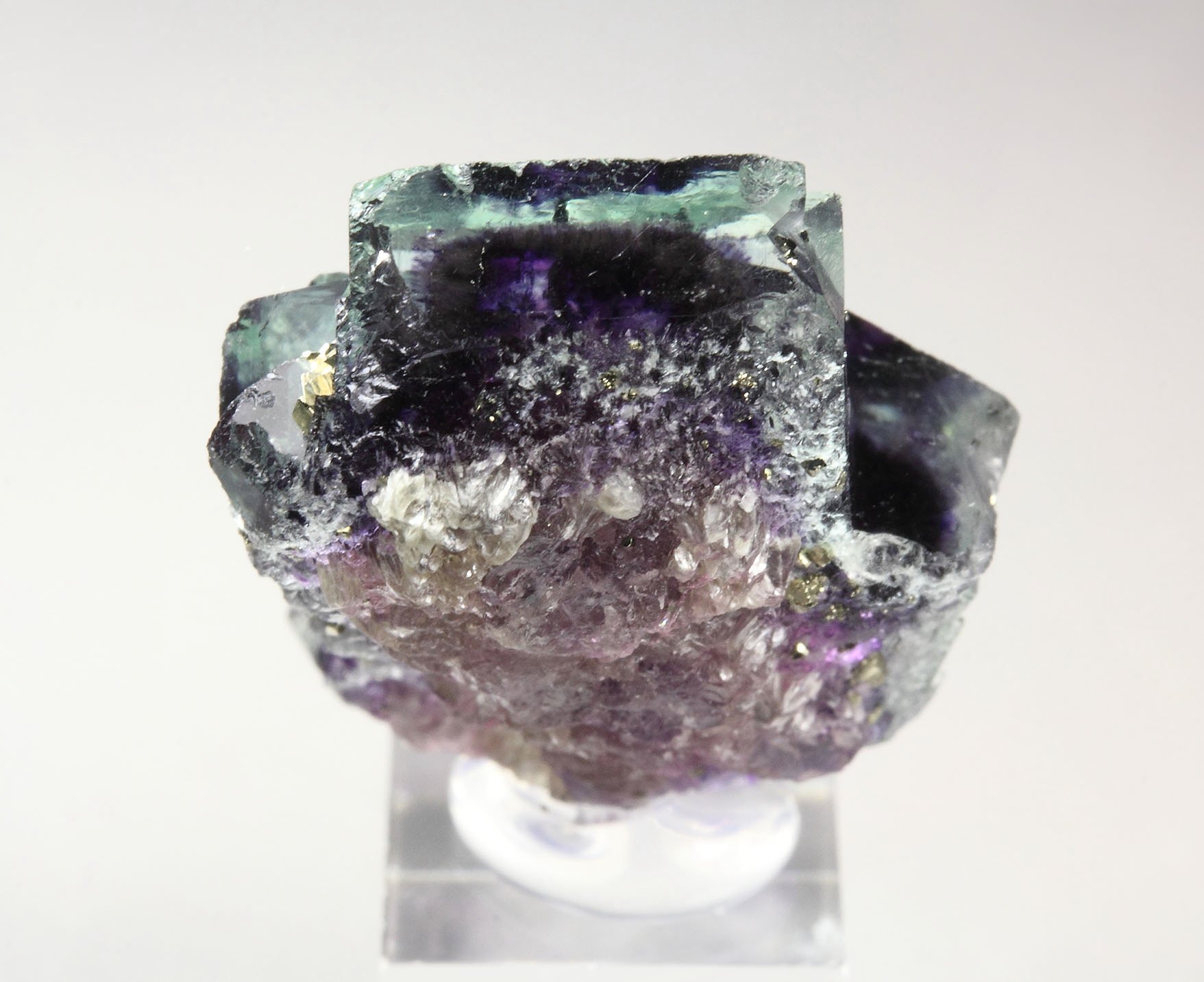 FLUORITE with PHANTOMS, PYRITE