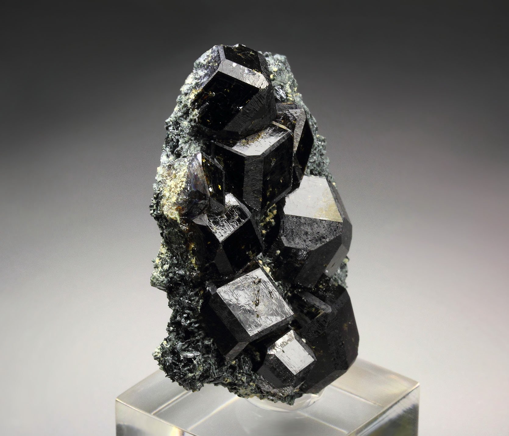 GARNET var. ANDRADITE var. MELANITE, PARGASITE