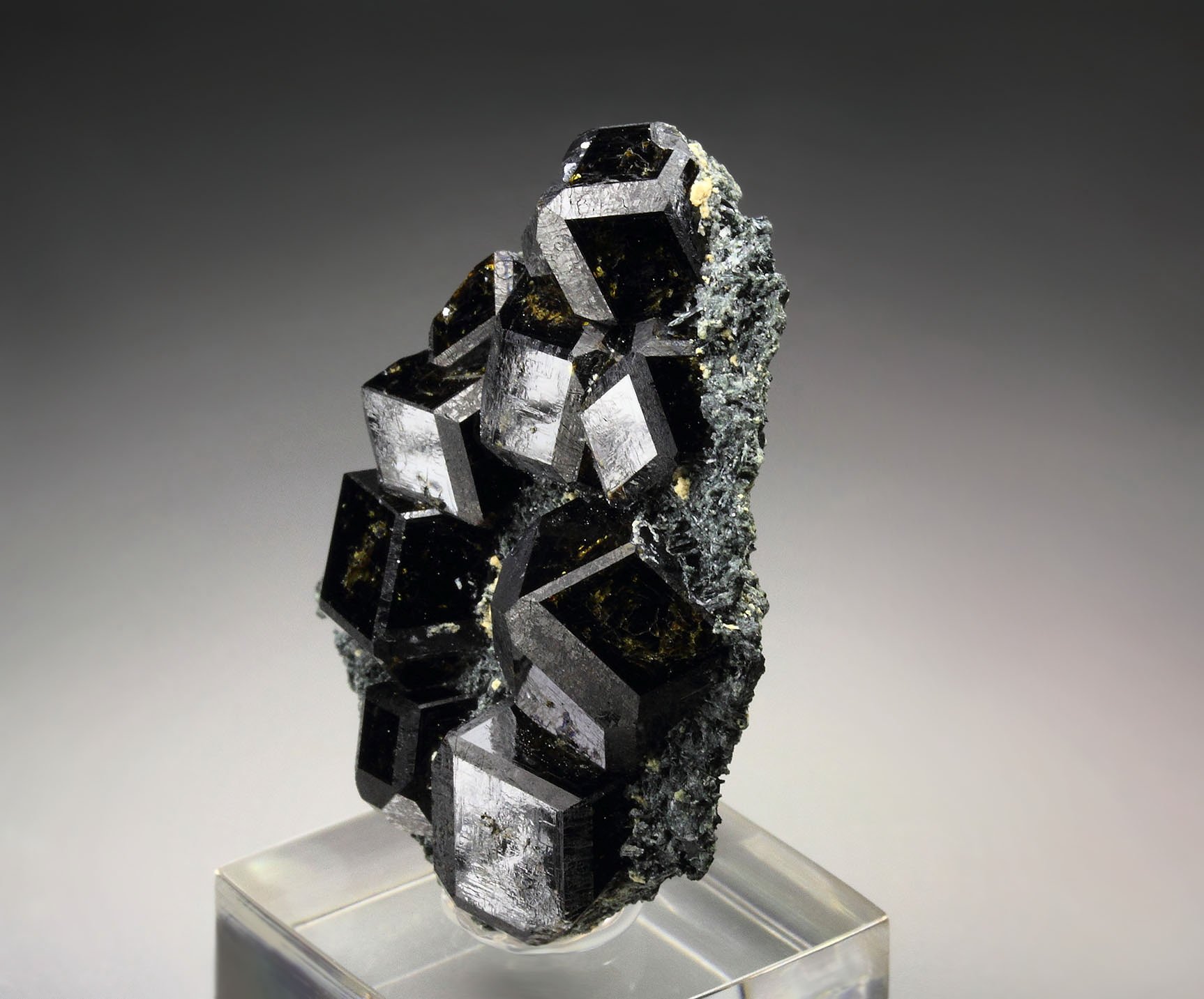 GARNET var. ANDRADITE var. MELANITE, PARGASITE