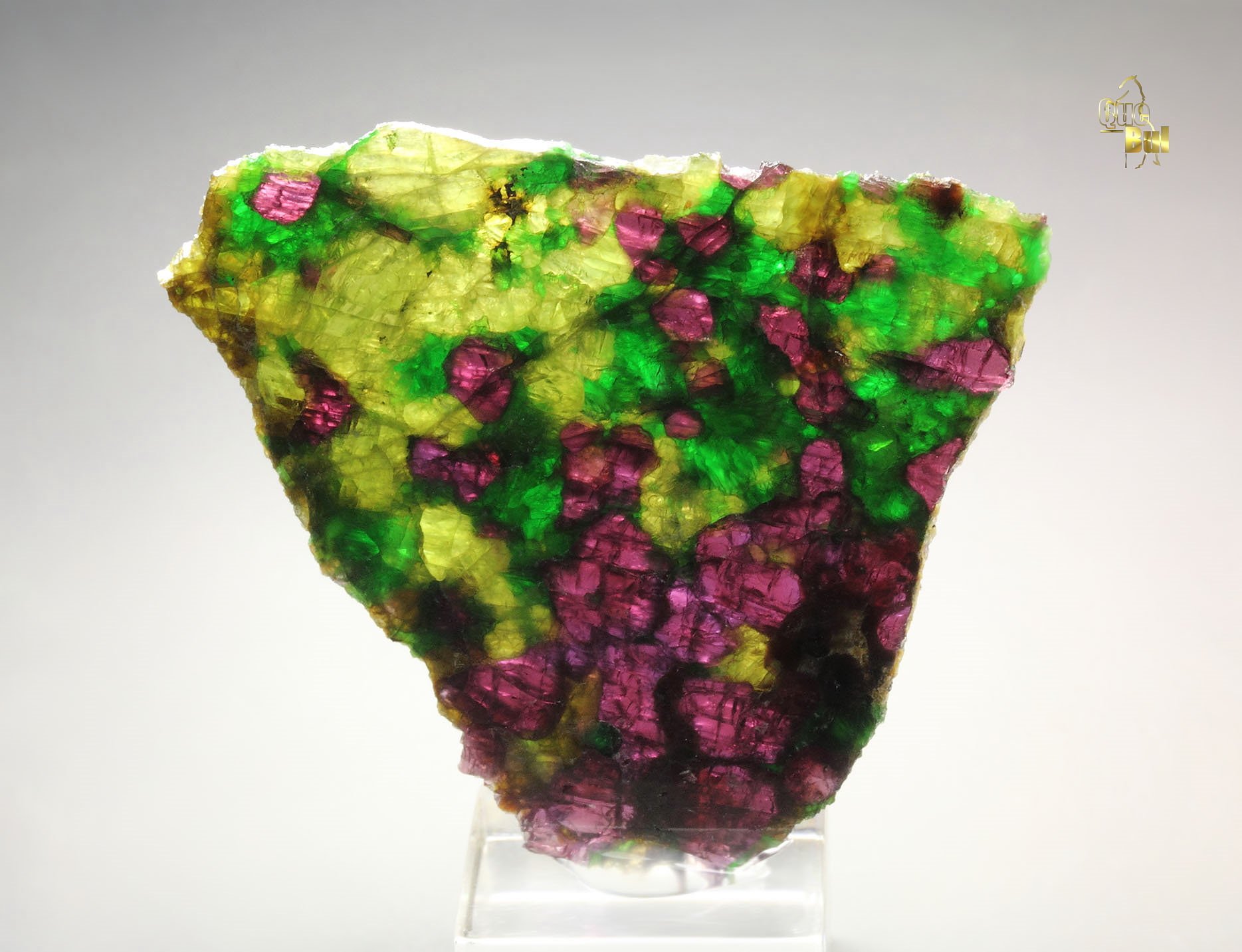 GARNET var. PYROPE, DIOPSIDE var. CHROMIUM-BEARING DIOPSIDE, ENSTATITE