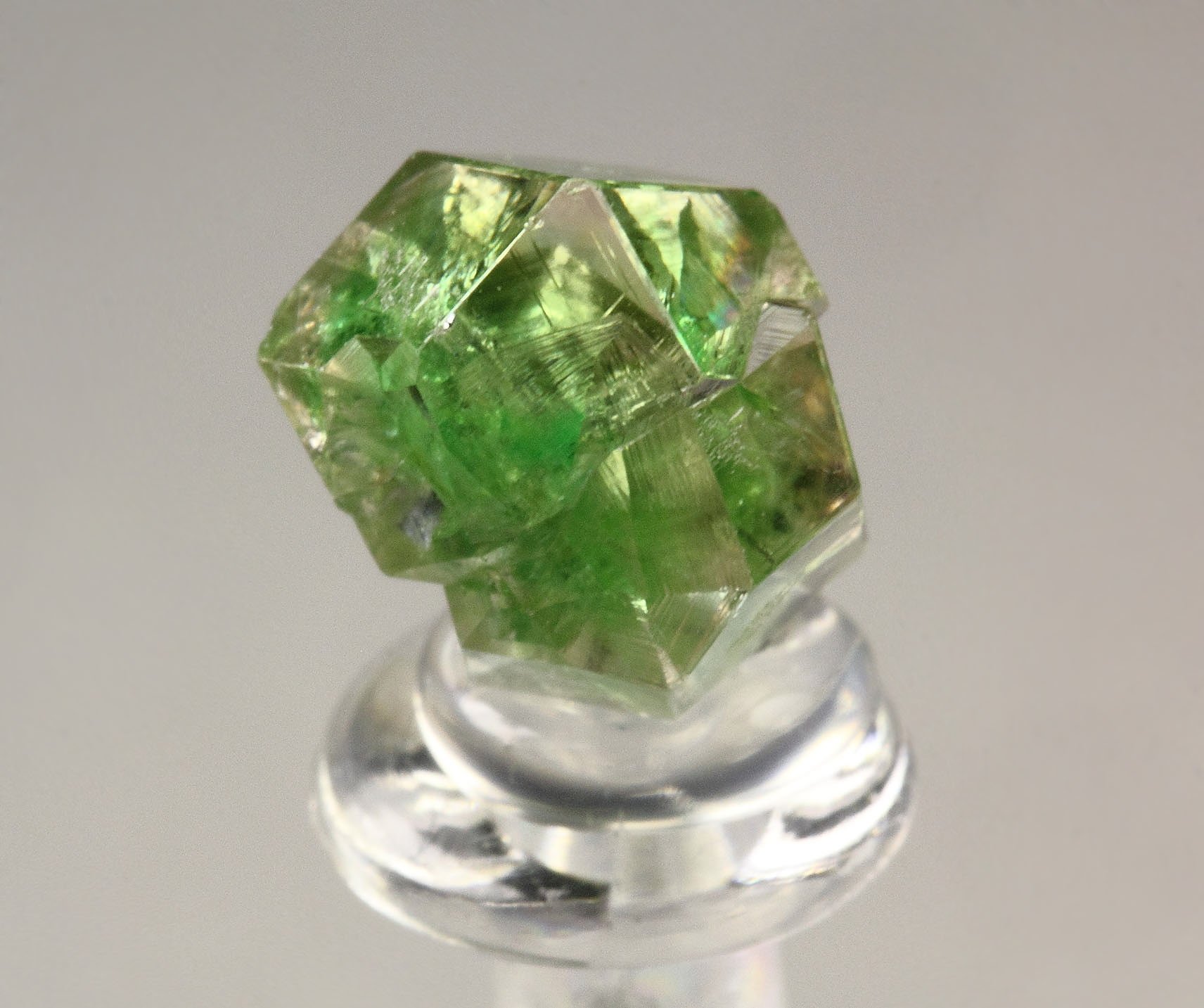 gem GARNET var. GROSSULAR with GREEN CHROMIAN PHANTOMS