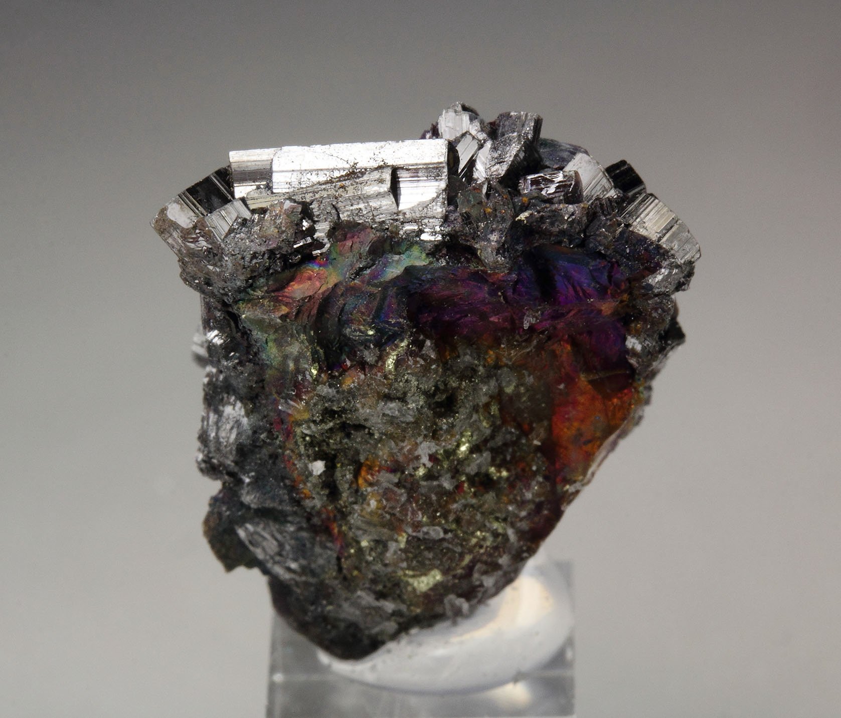 ENARGITE, iridescent CHALCOPYRITE