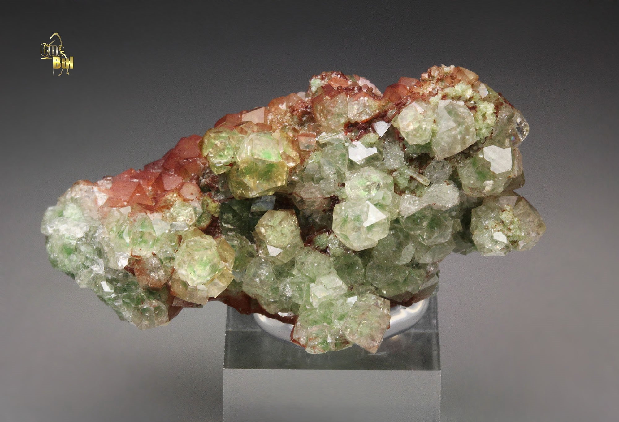 gem GARNET var. GROSSULAR with GREEN CHROMIAN PHANTOMS