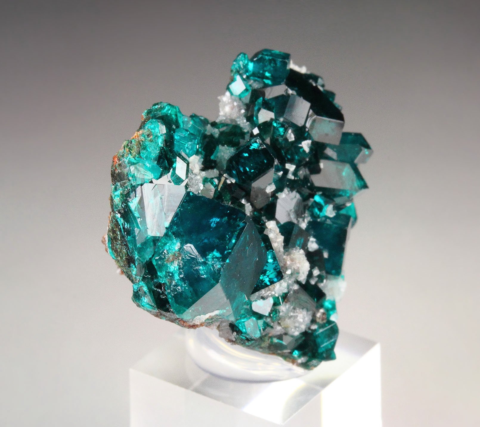 gemmy DIOPTASE, CALCITE