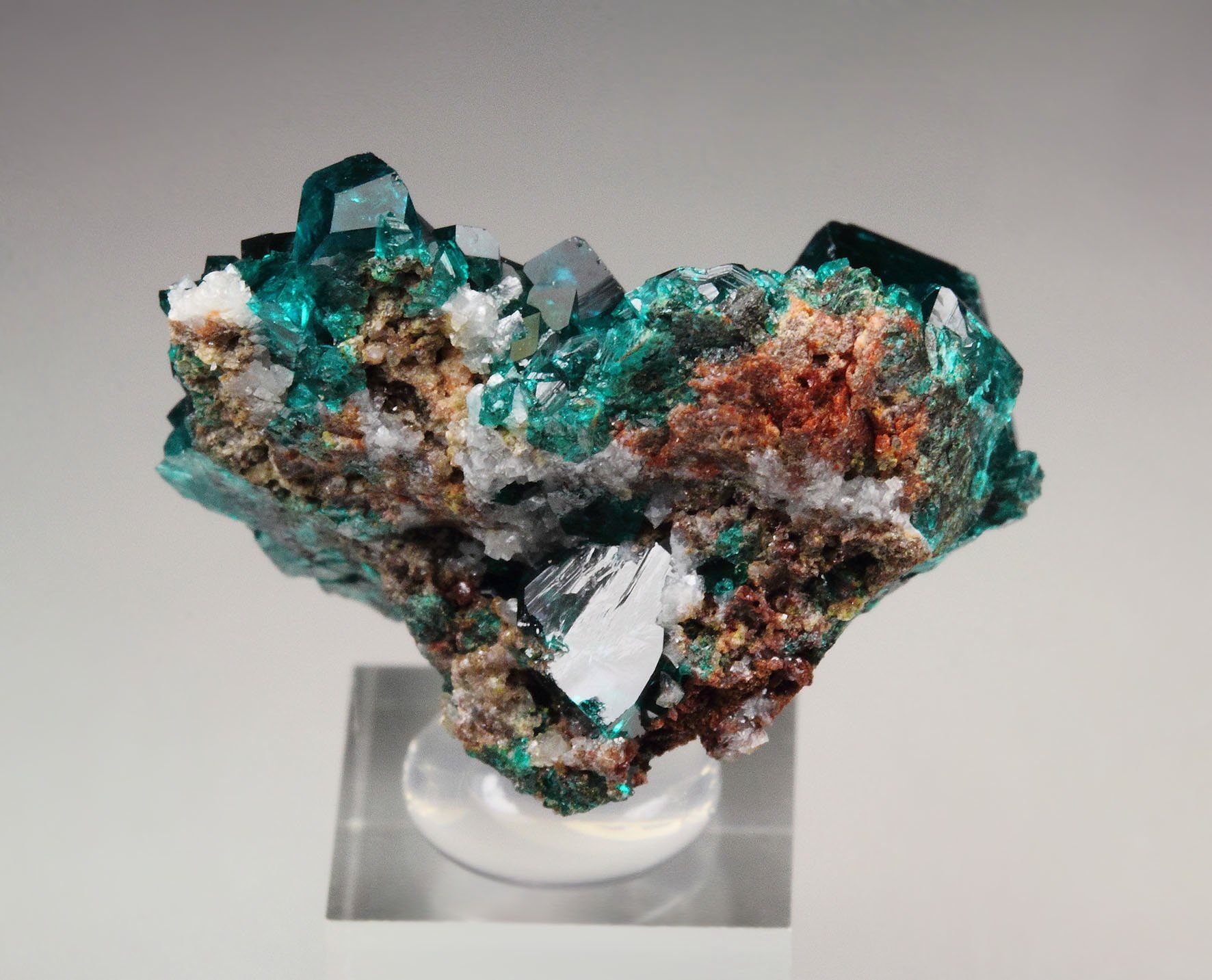 gemmy DIOPTASE, CALCITE