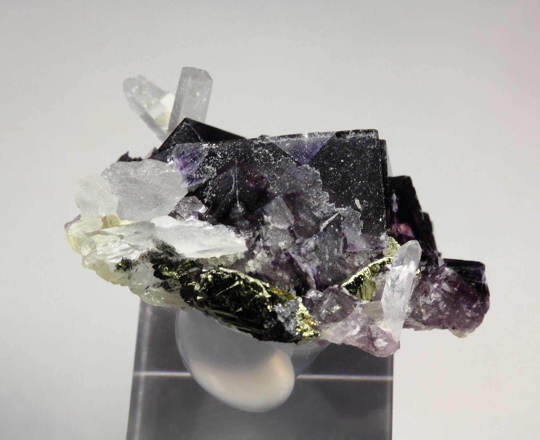 FLUORITE with PHANTOMS, CHALCOPYRITE, QUARTZ