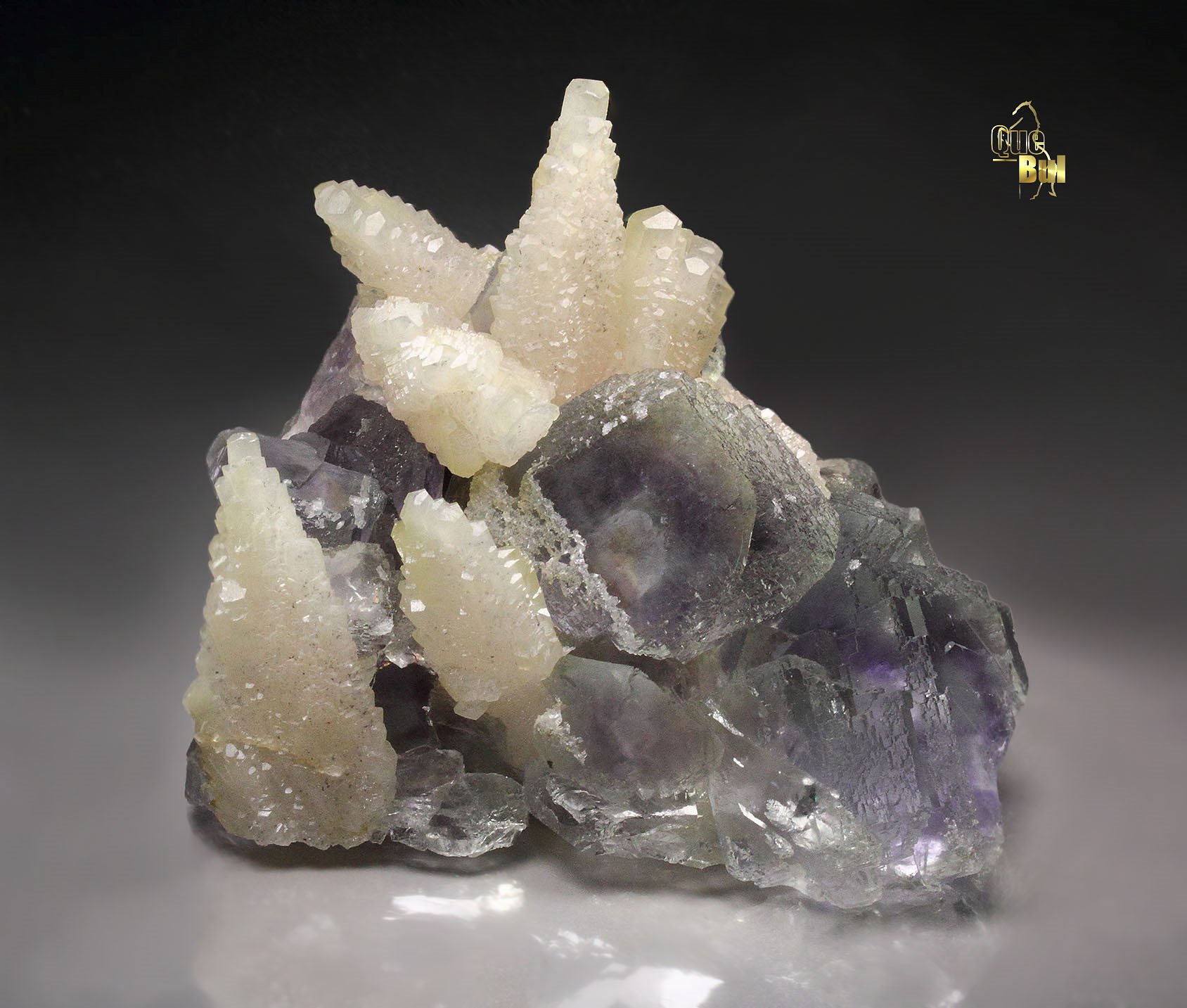 FLUORITE with PHANTOMS, CALCITE