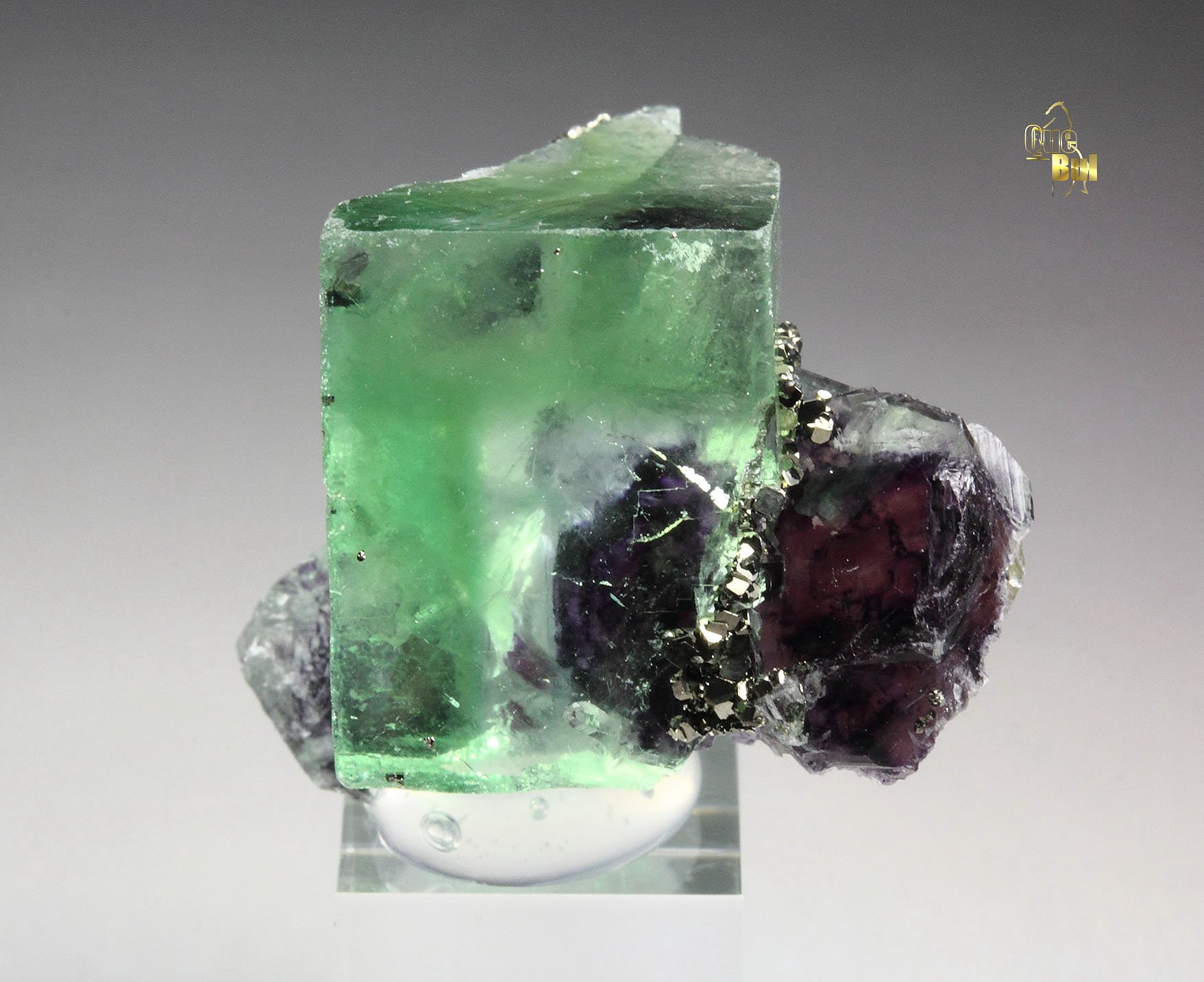 FLUORITE with PHANTOMS, PYRITE