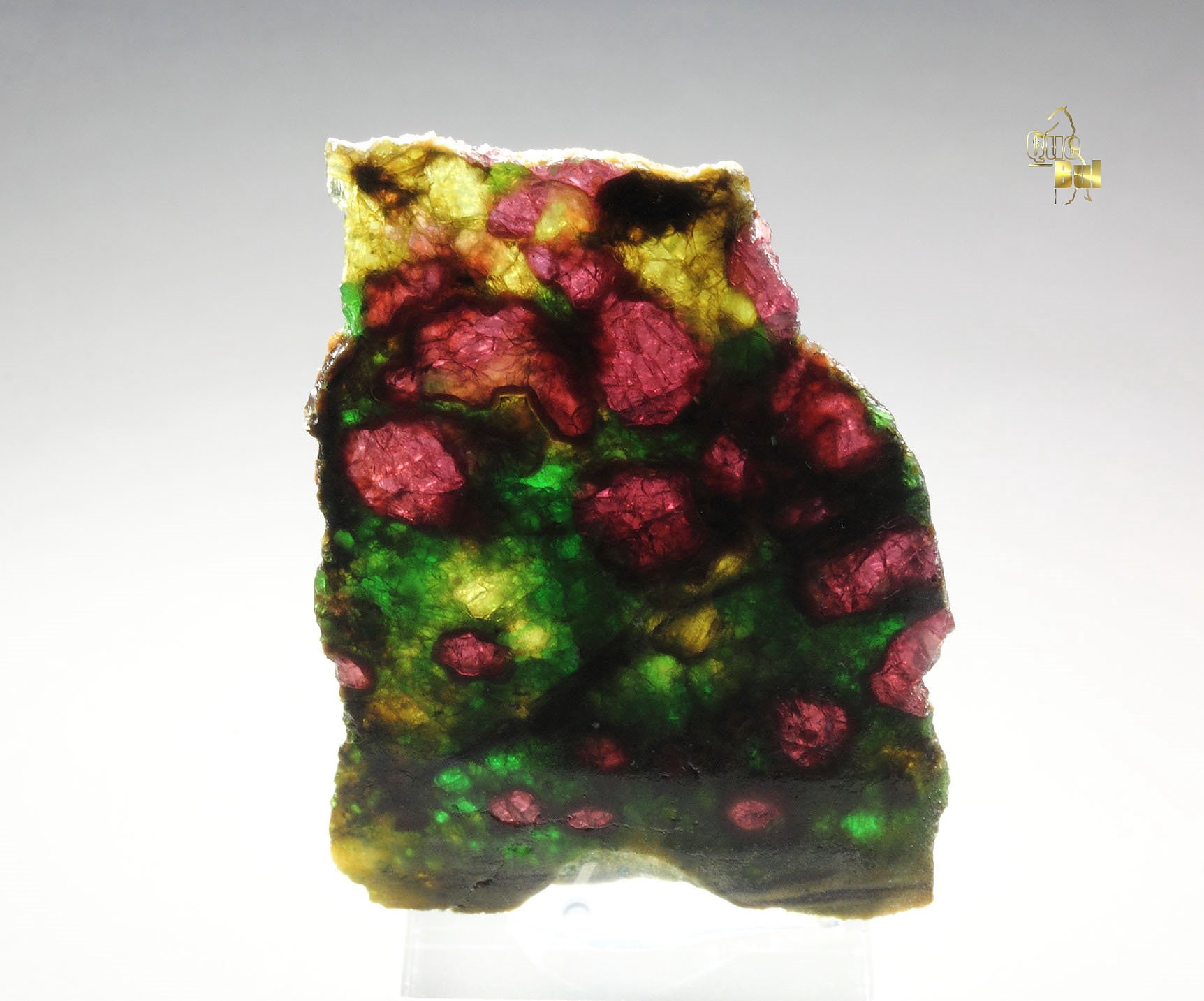 GARNET var. PYROPE, DIOPSIDE var. CHROMIUM-BEARING DIOPSIDE, ENSTATITE