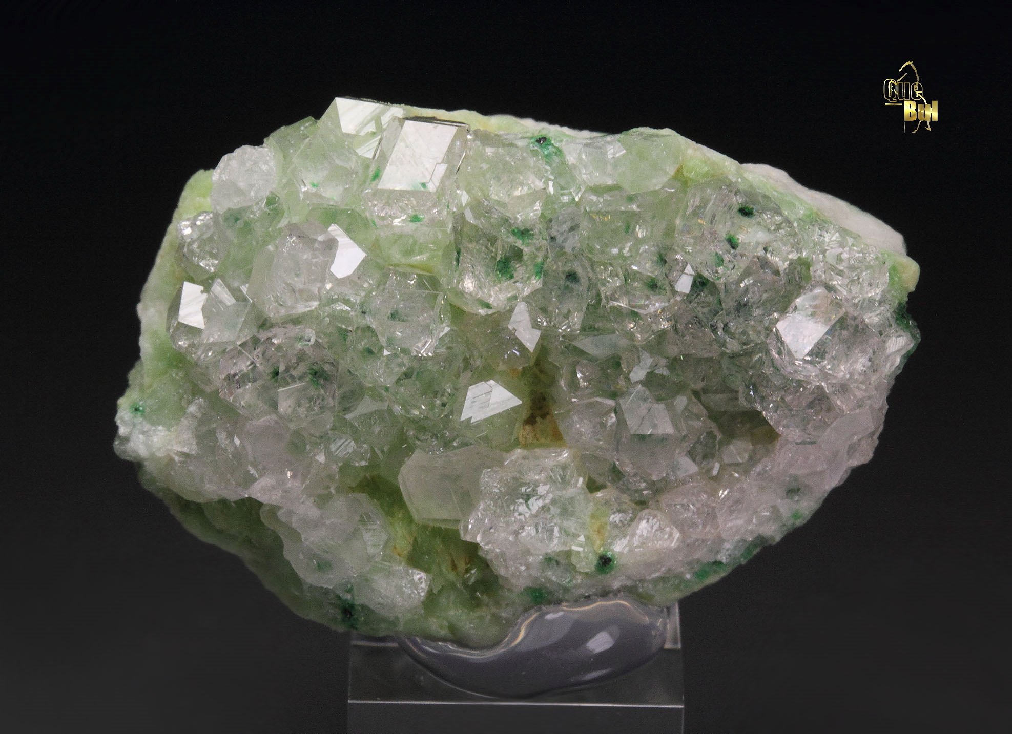 gem GARNET var. GROSSULAR with GREEN CHROMIAN PHANTOMS