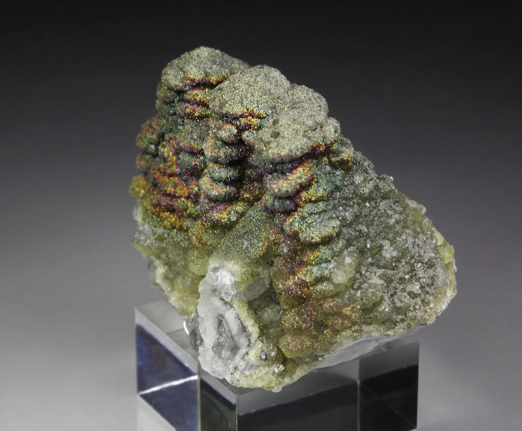 CALCITE, iridescent PYRITE