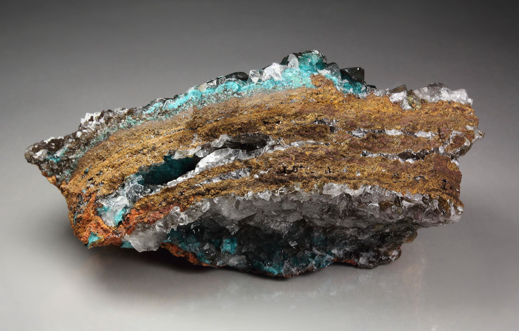 CALCITE with ROSASITE inclusions 