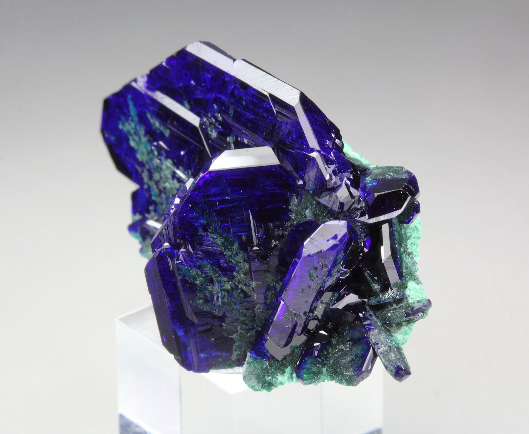 AZURITE, MALACHITE pseudomorph