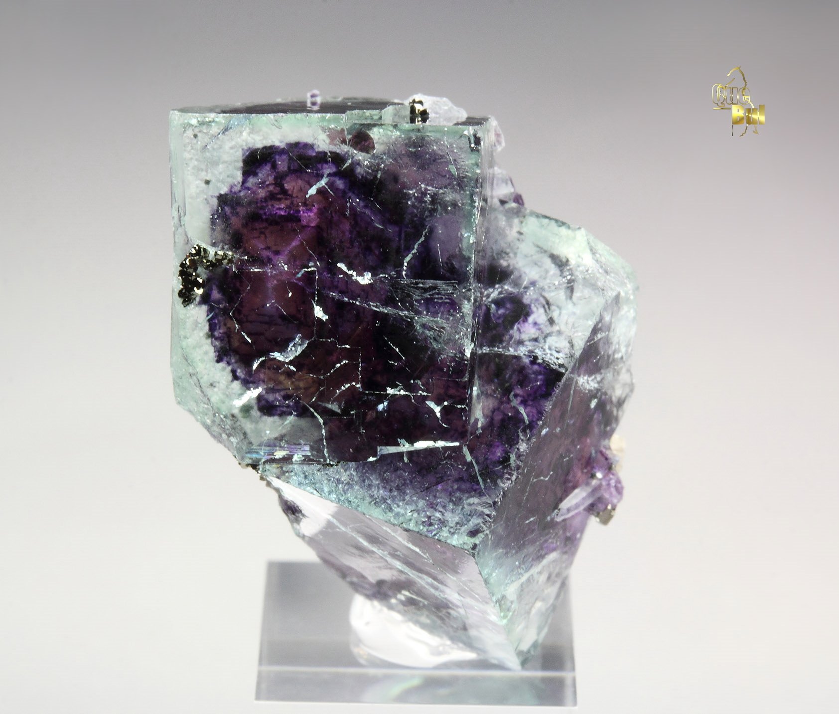 FLUORITE with PHANTOMS, PYRITE