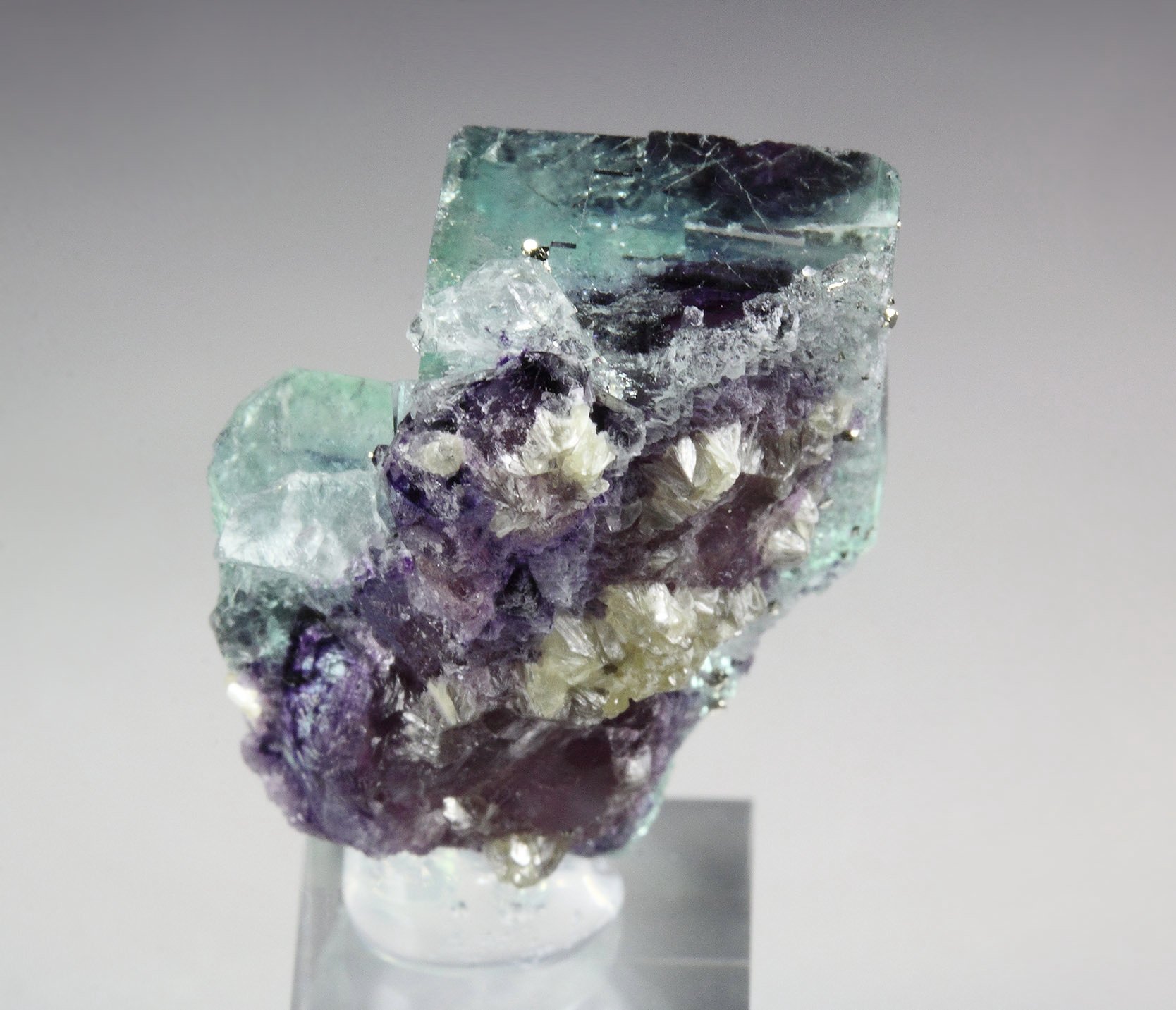 FLUORITE with PHANTOMS, PYRITE