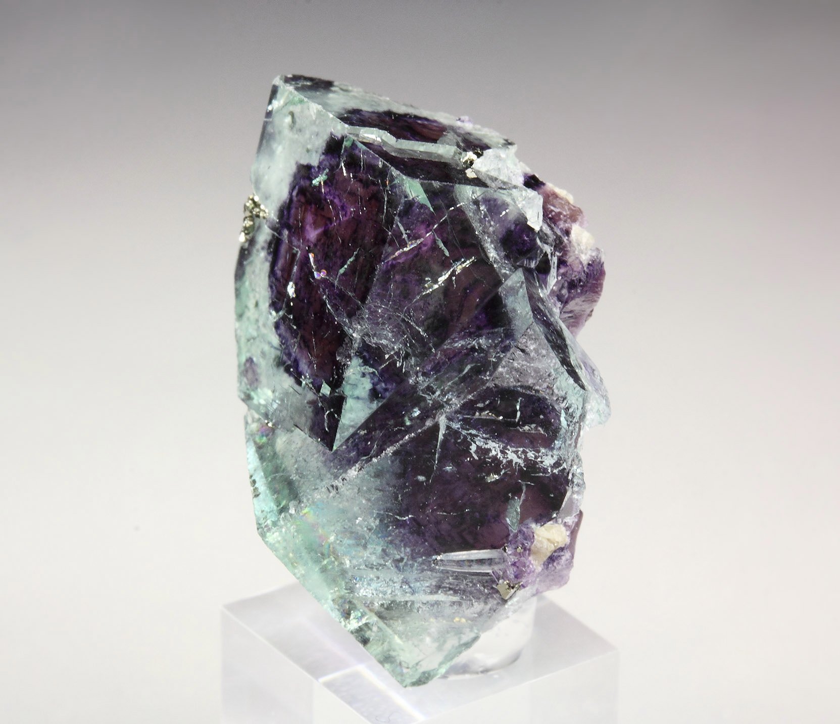 FLUORITE with PHANTOMS, PYRITE