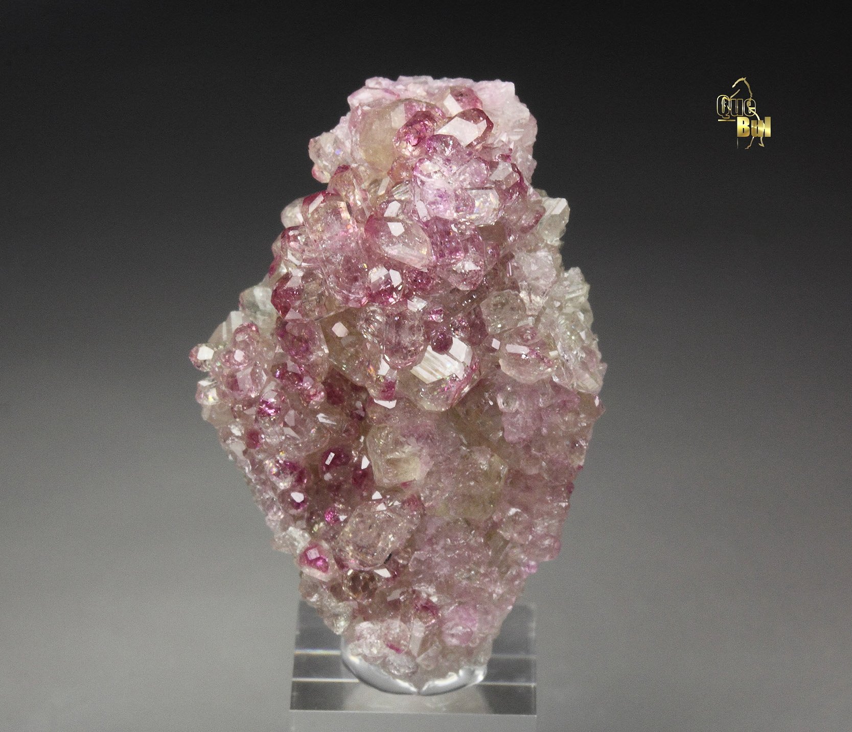 gem VESUVIANITE with RASPBERRY CAPS