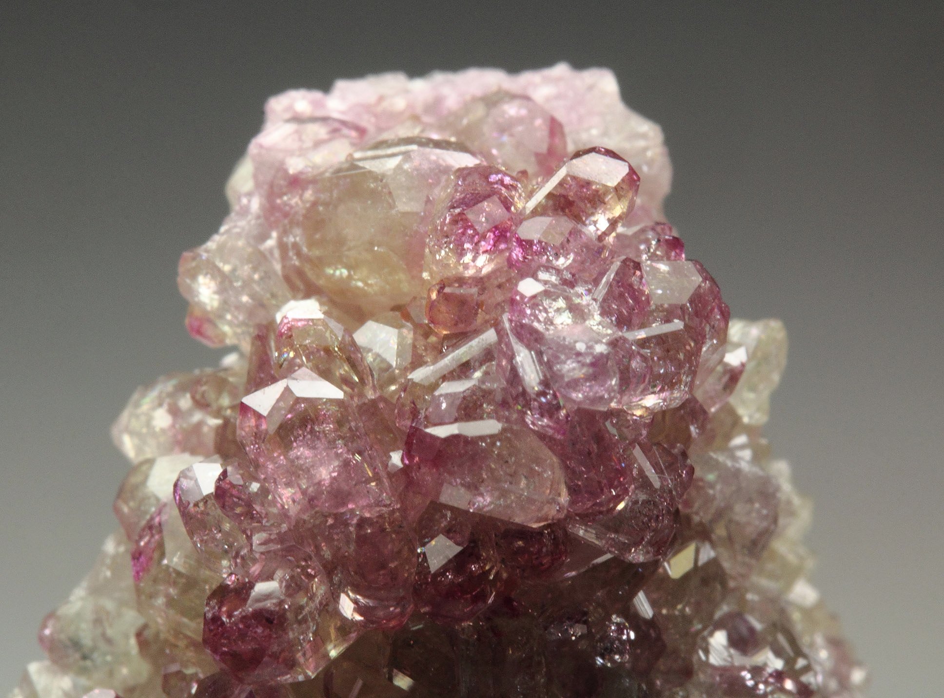 gem VESUVIANITE with RASPBERRY CAPS