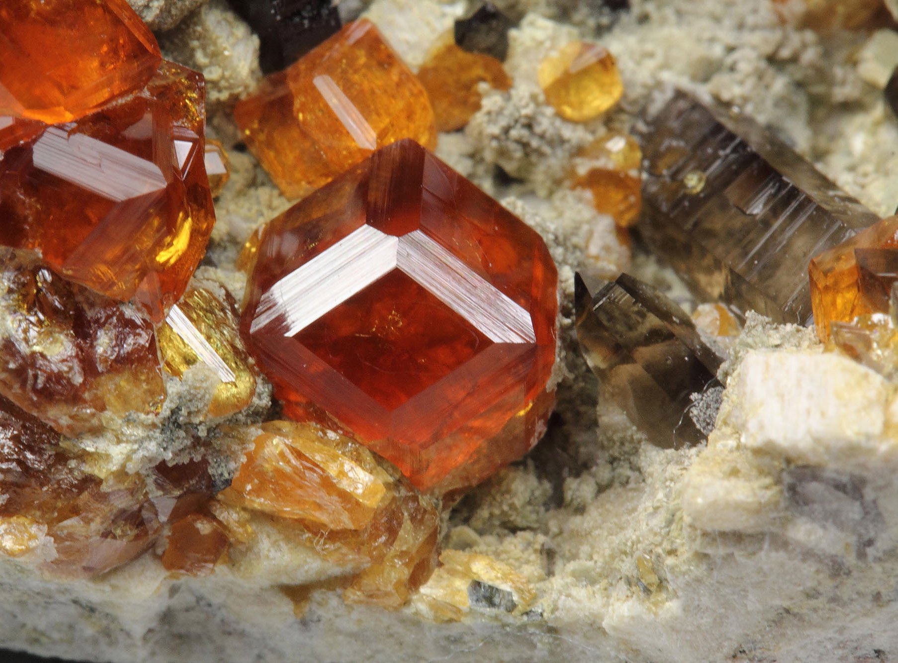 gem GARNET var. SPESSARTINE, QUARTZ var. SMOKY