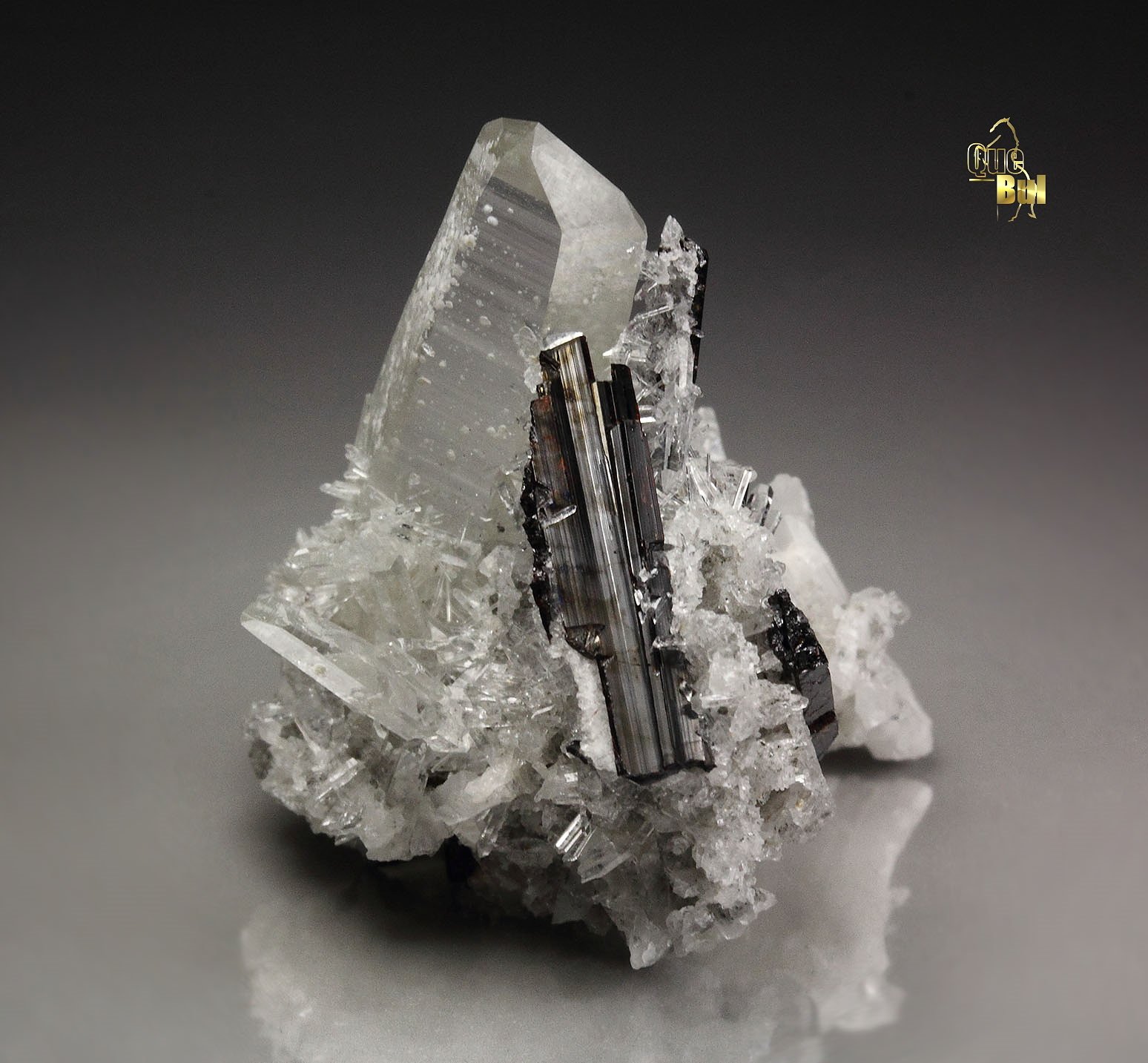 HUBNERITE, QUARTZ 